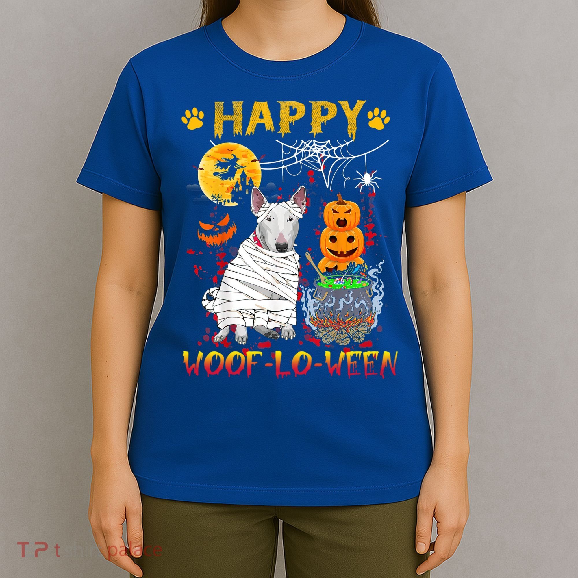 Bull Terrier Mummy Happy Woofgreat Giftlogreat Giftween Halloween Pumpkin Gift T-Shirt