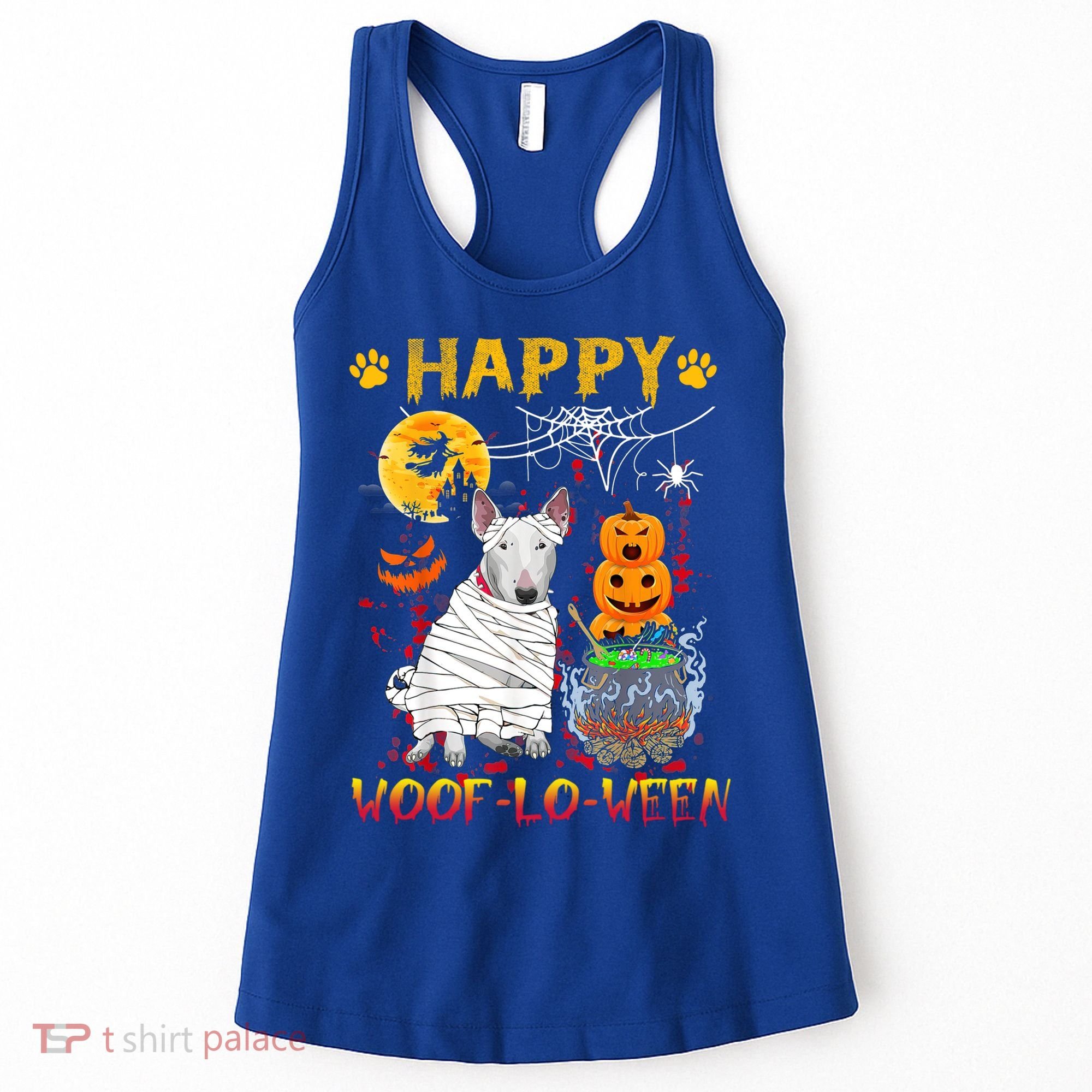 Bull Terrier Mummy Happy Woofgreat Giftlogreat Giftween Halloween Pumpkin Gift Women's Tank Top