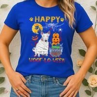 Bull Terrier Mummy Happy Woofgreat Giftlogreat Giftween Halloween Pumpkin Gift Women's T-Shirt thumb 2