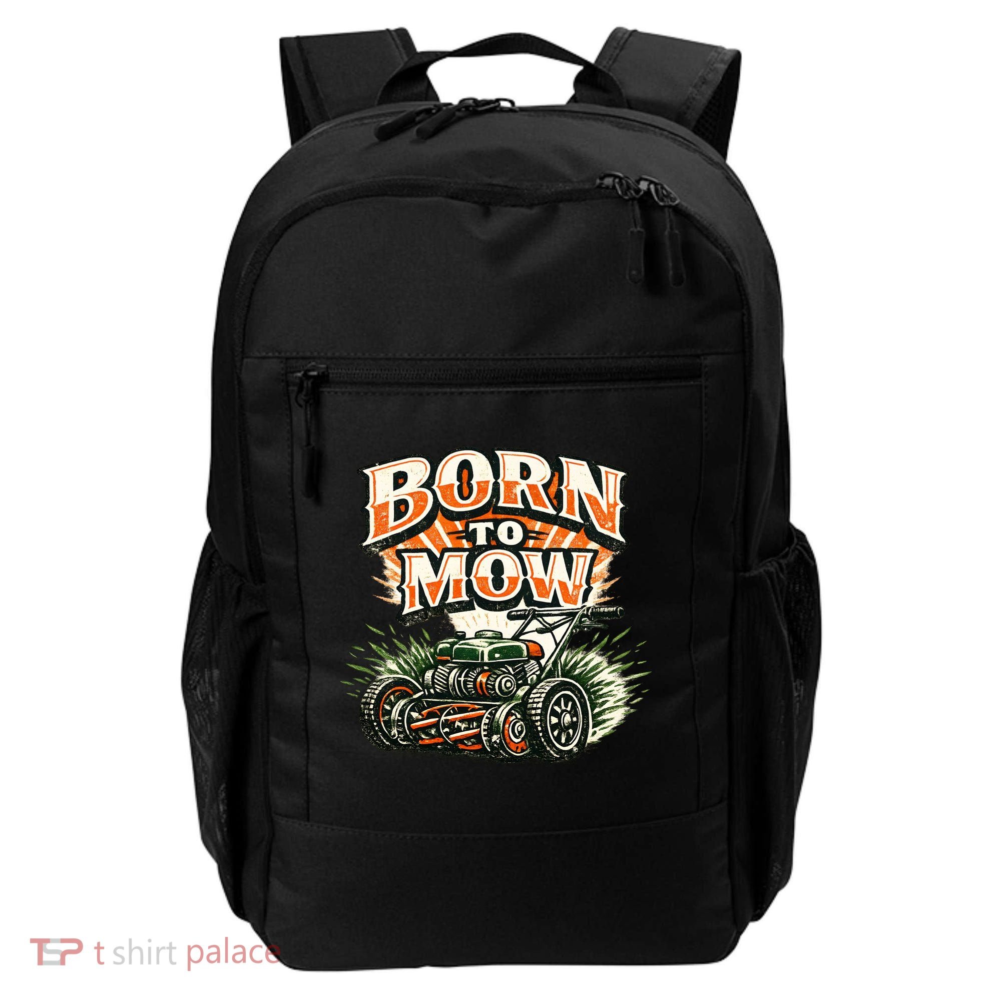 Born To Mow Landscaping Company Mowing Grass Backpack