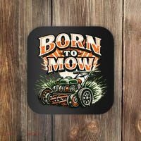 Born To Mow Landscaping Company Mowing Grass Coaster thumb 0