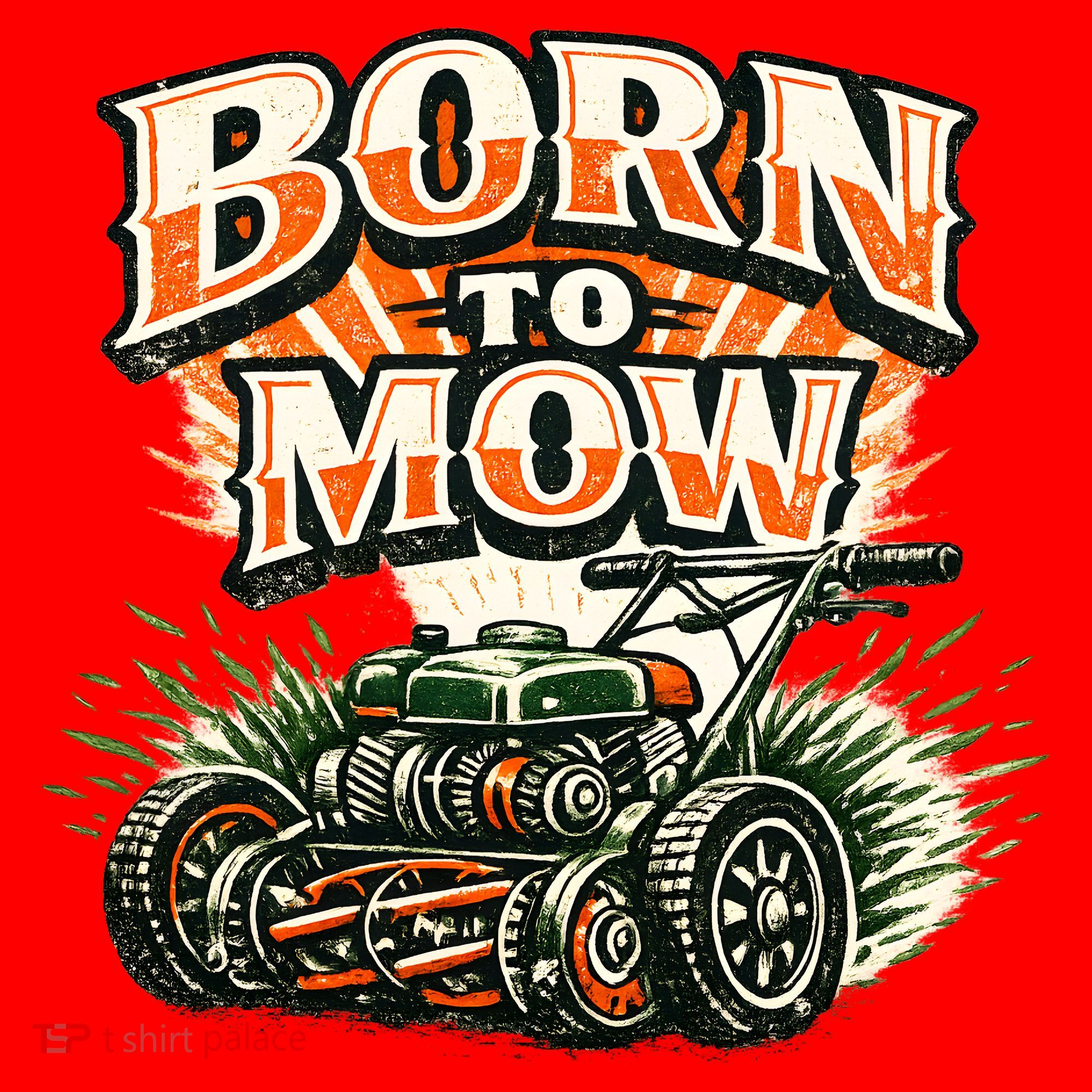Born To Mow Landscaping Company Mowing Grass Santa Hat