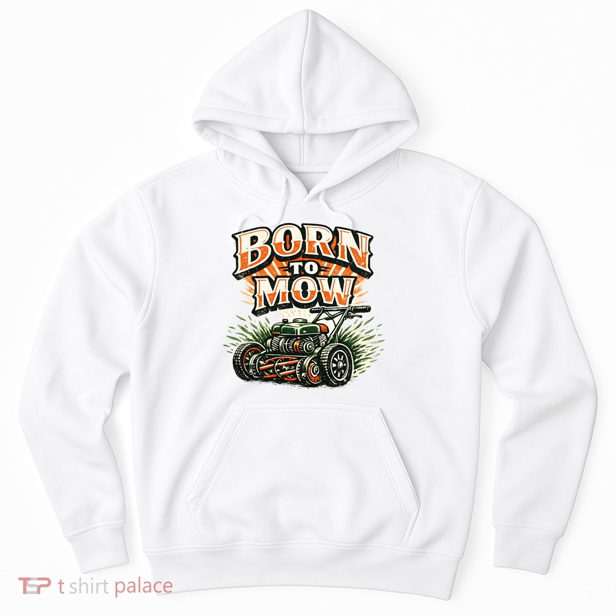 Born To Mow Landscaping Company Mowing Grass Hoodie