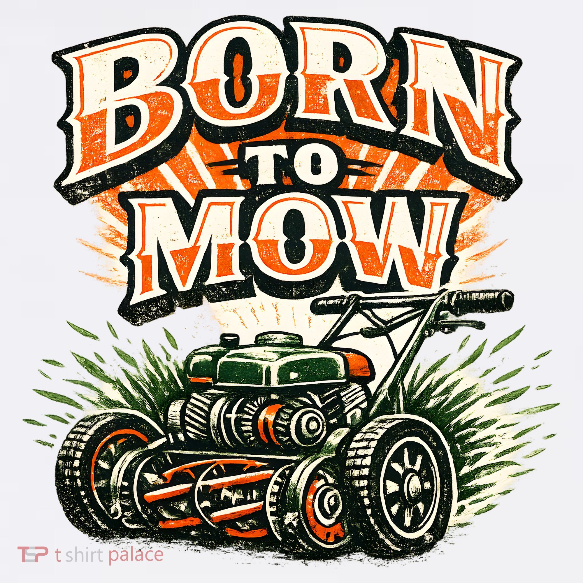 Born To Mow Landscaping Company Mowing Grass Long Sleeve Shirt
