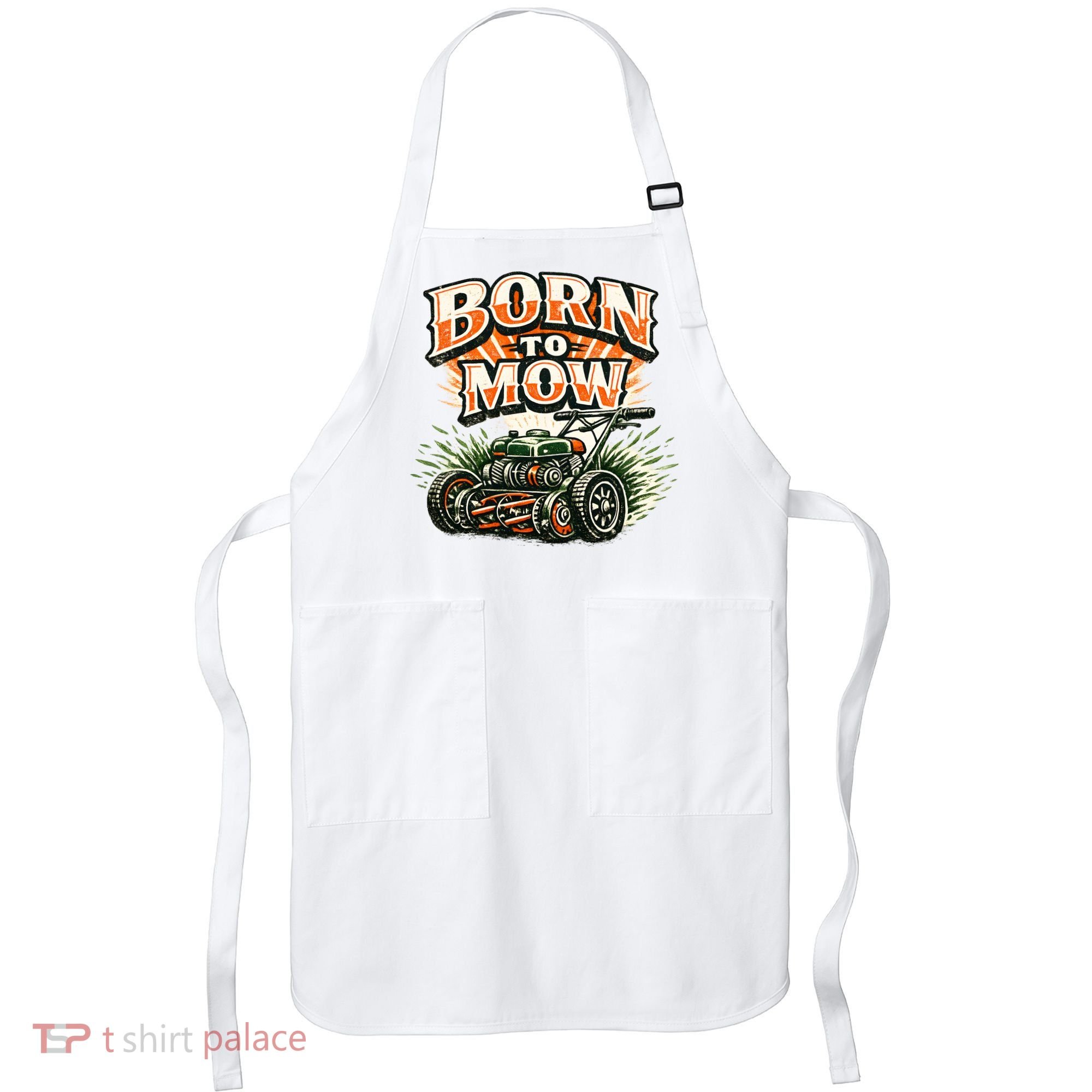 Born To Mow Landscaping Company Mowing Grass Apron