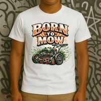 Born To Mow Landscaping Company Mowing Grass T-Shirt thumb 3