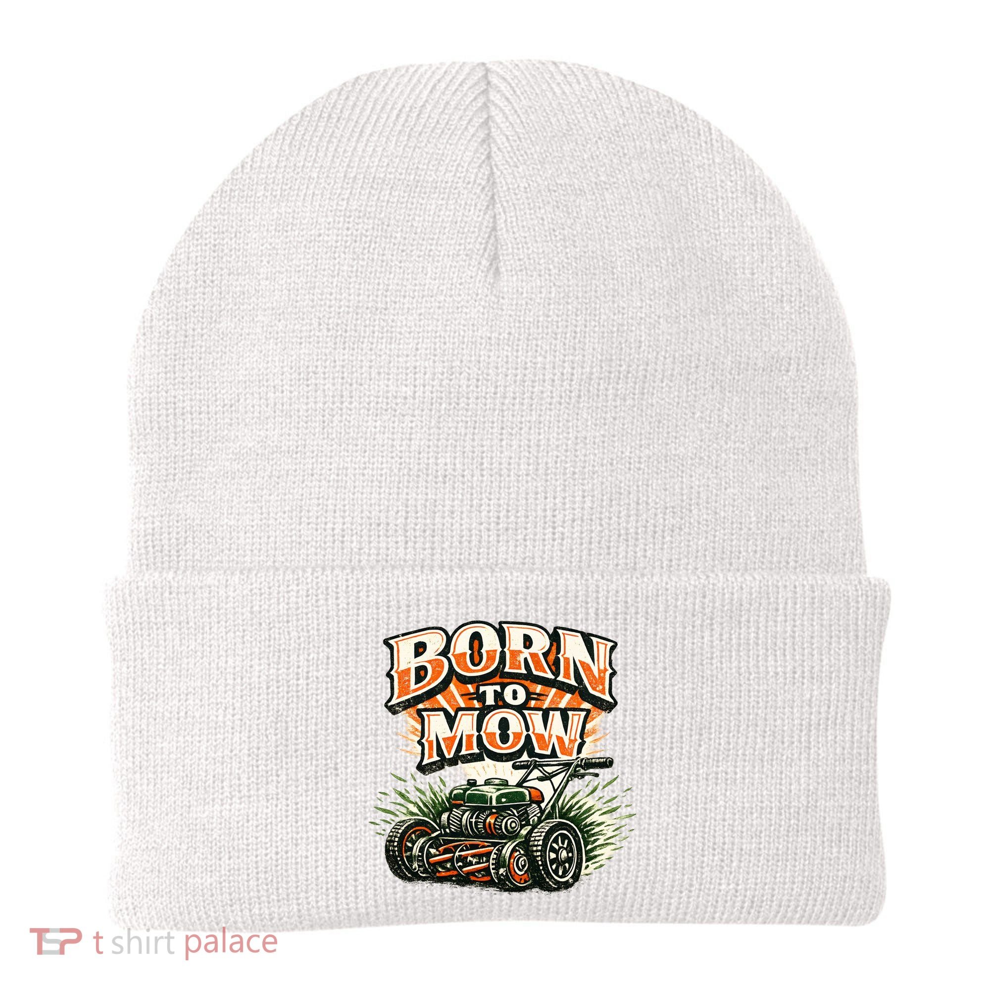 Born To Mow Landscaping Company Mowing Grass Beanie