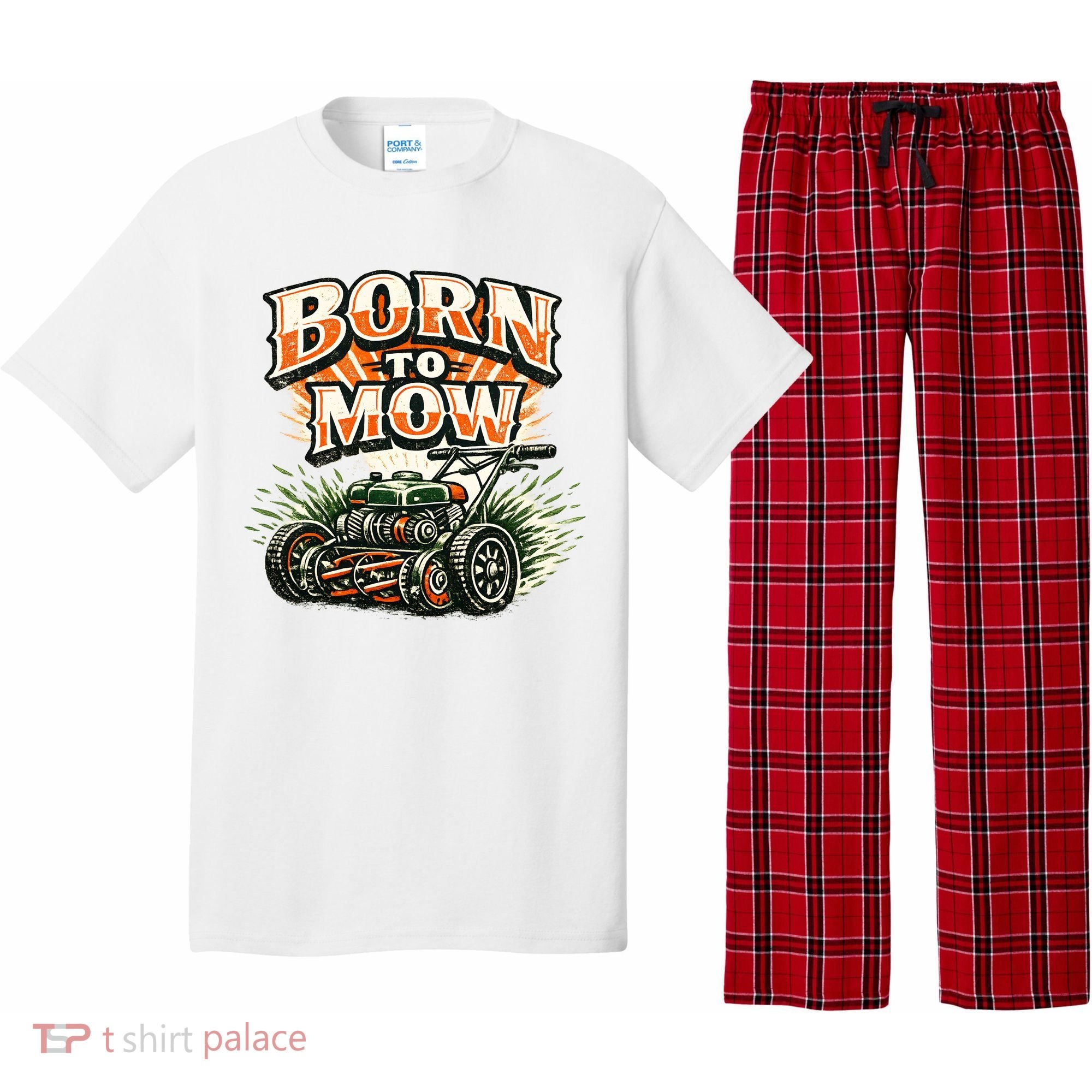 Born To Mow Landscaping Company Mowing Grass Pajama Set