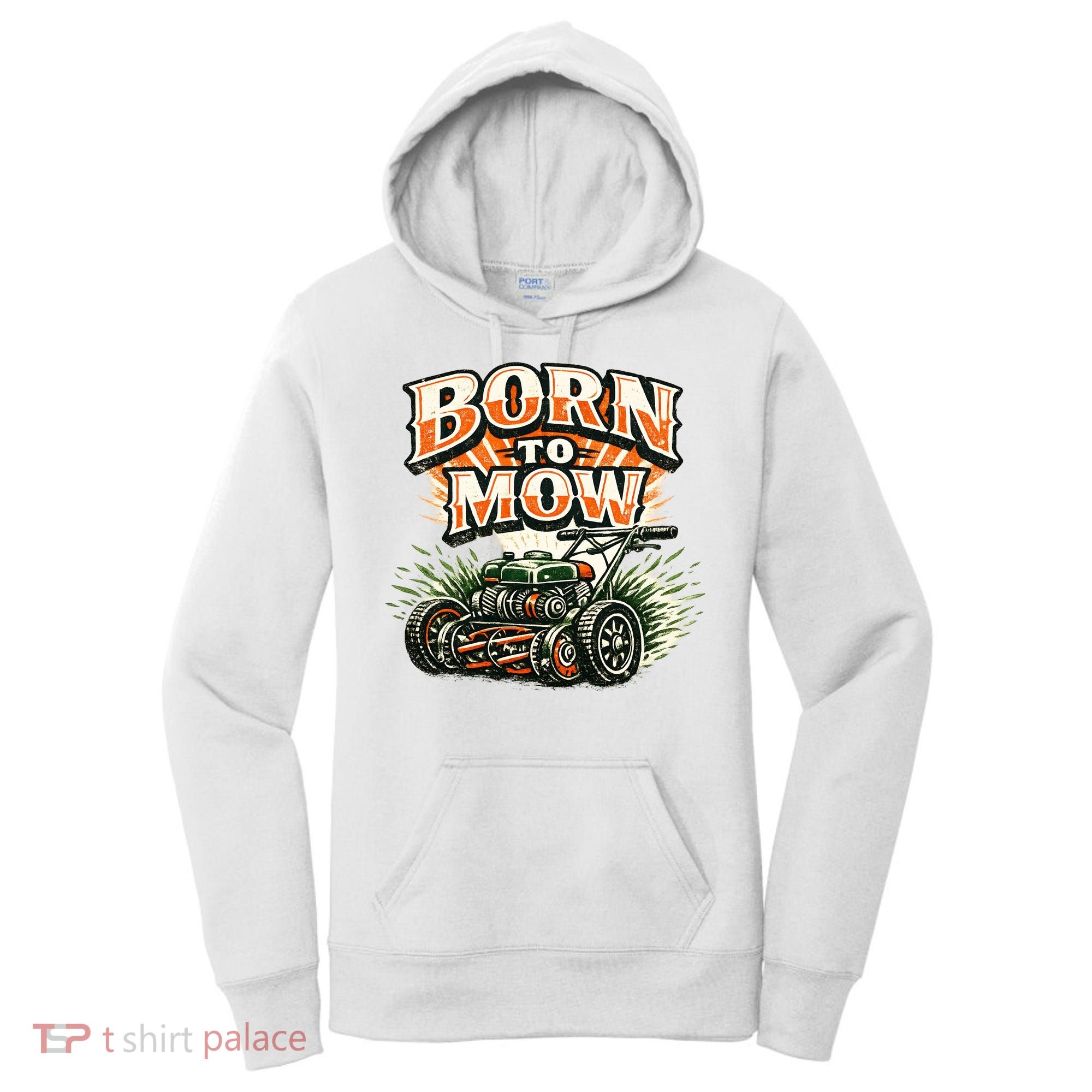 Born To Mow Landscaping Company Mowing Grass Women's Hoodie