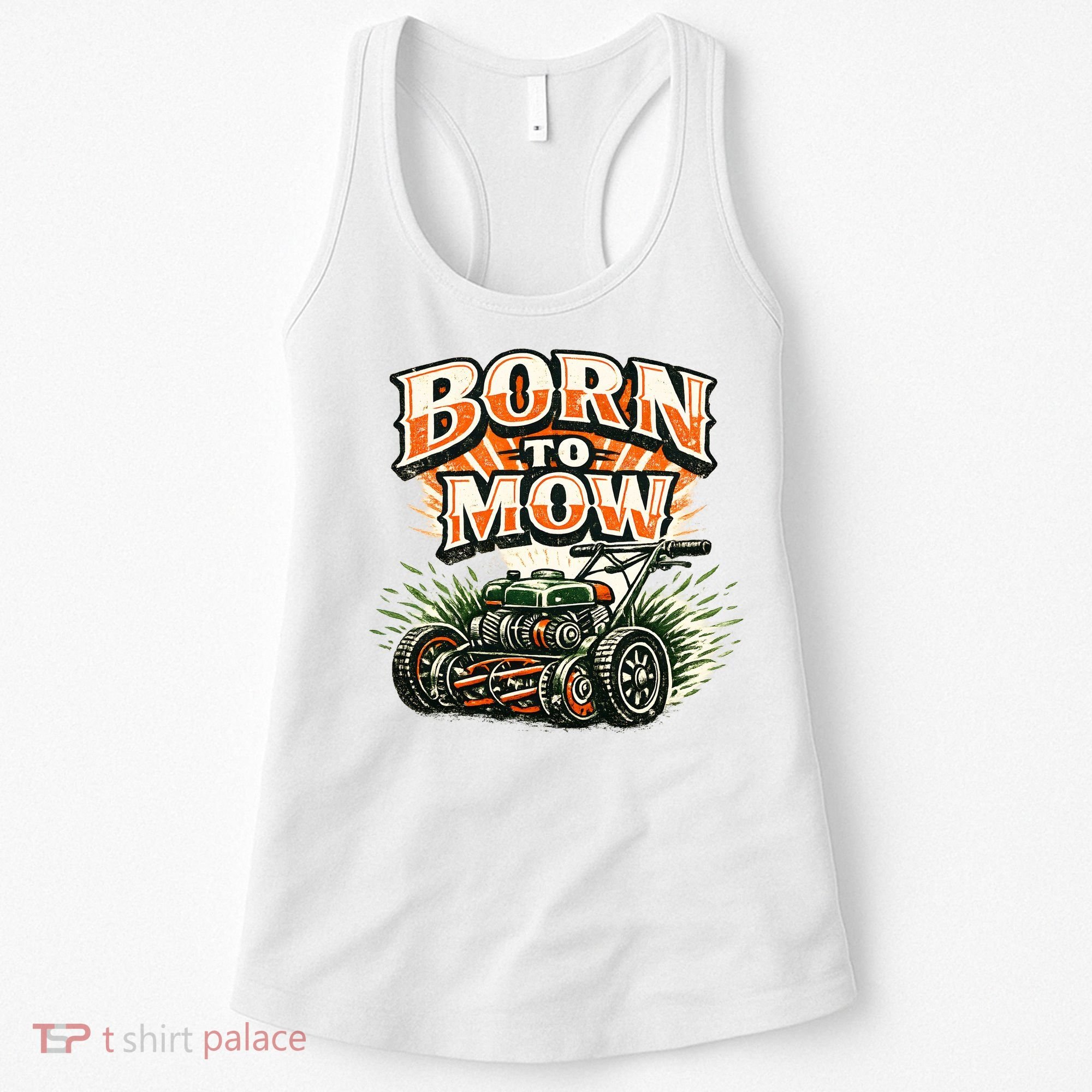 Born To Mow Landscaping Company Mowing Grass Women's Tank Top
