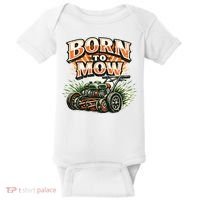 Born To Mow Landscaping Company Mowing Grass Baby Bodysuit thumb 0
