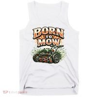 Born To Mow Landscaping Company Mowing Grass Tank Top thumb 0