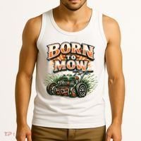 Born To Mow Landscaping Company Mowing Grass Tank Top thumb 3