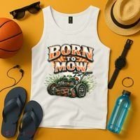 Born To Mow Landscaping Company Mowing Grass Tank Top thumb 4
