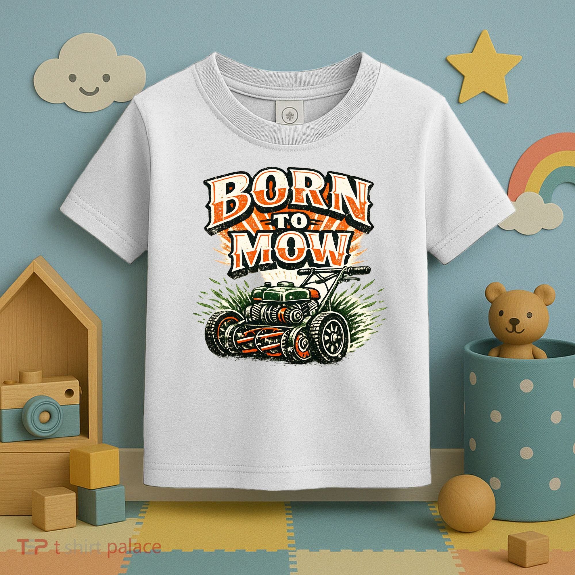 Born To Mow Landscaping Company Mowing Grass Toddler T-Shirt