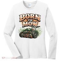 Born To Mow Landscaping Company Mowing Grass Women's Long Sleeve Shirt thumb 0