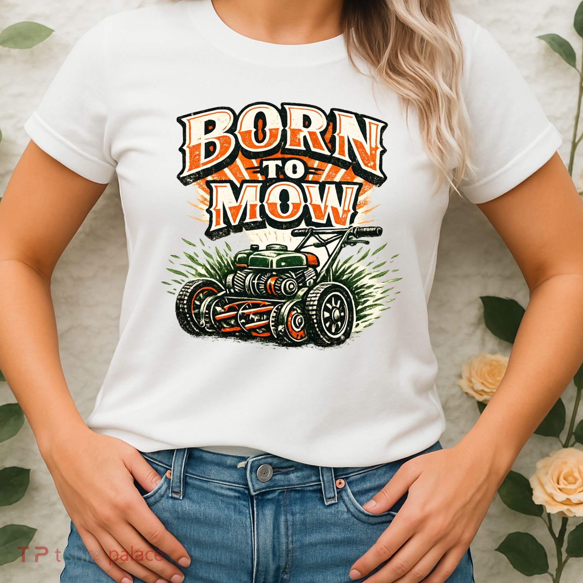 Born To Mow Landscaping Company Mowing Grass Women's T-Shirt