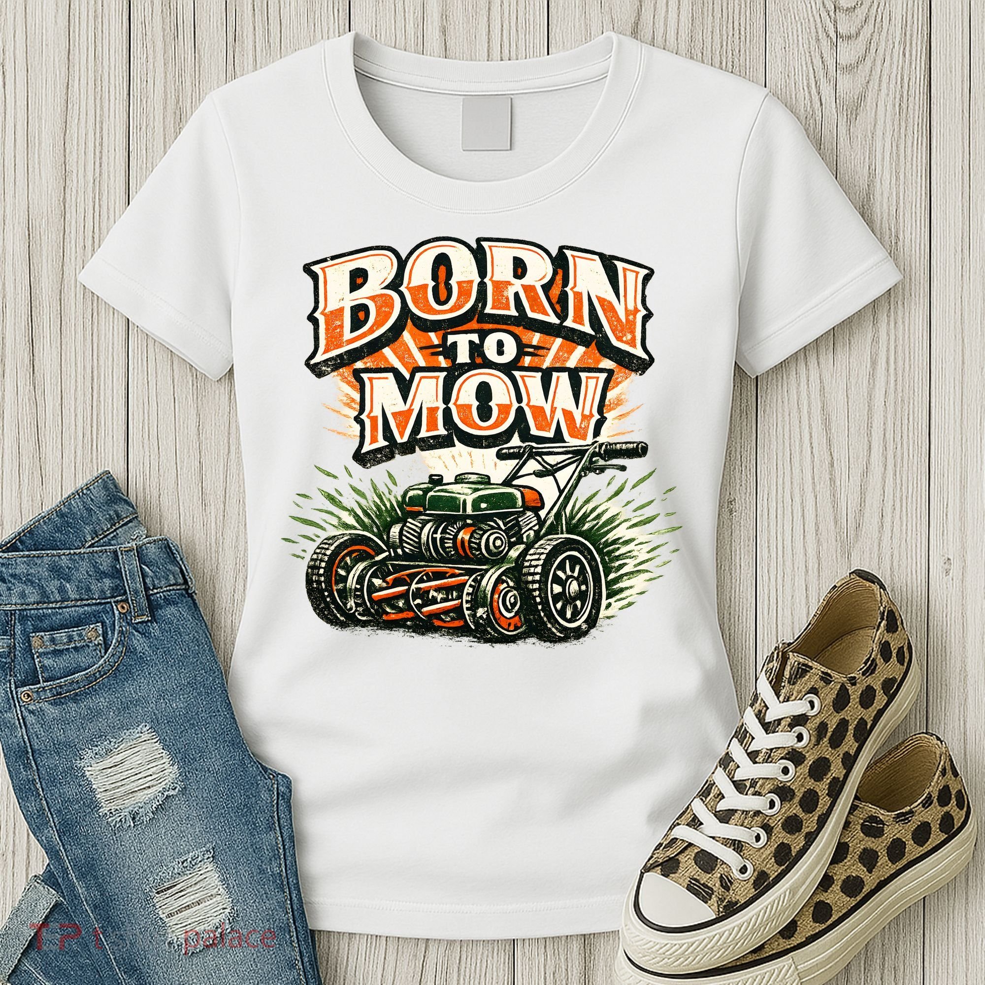 Born To Mow Landscaping Company Mowing Grass Women's T-Shirt