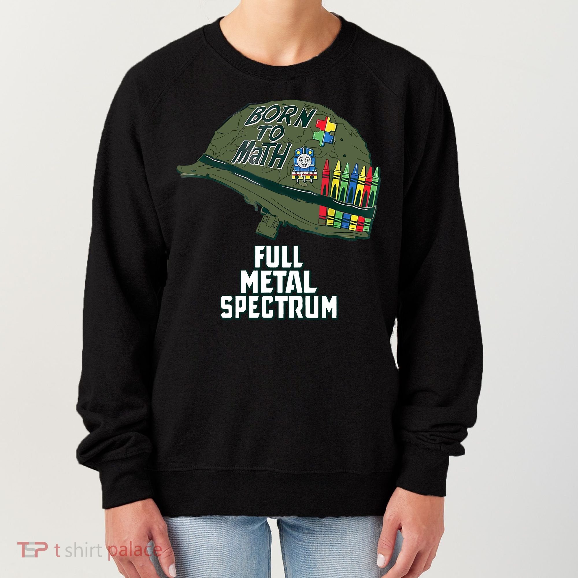 Born To Math Full Metal Spectrum Autism Awareness Women's Sweatshirt