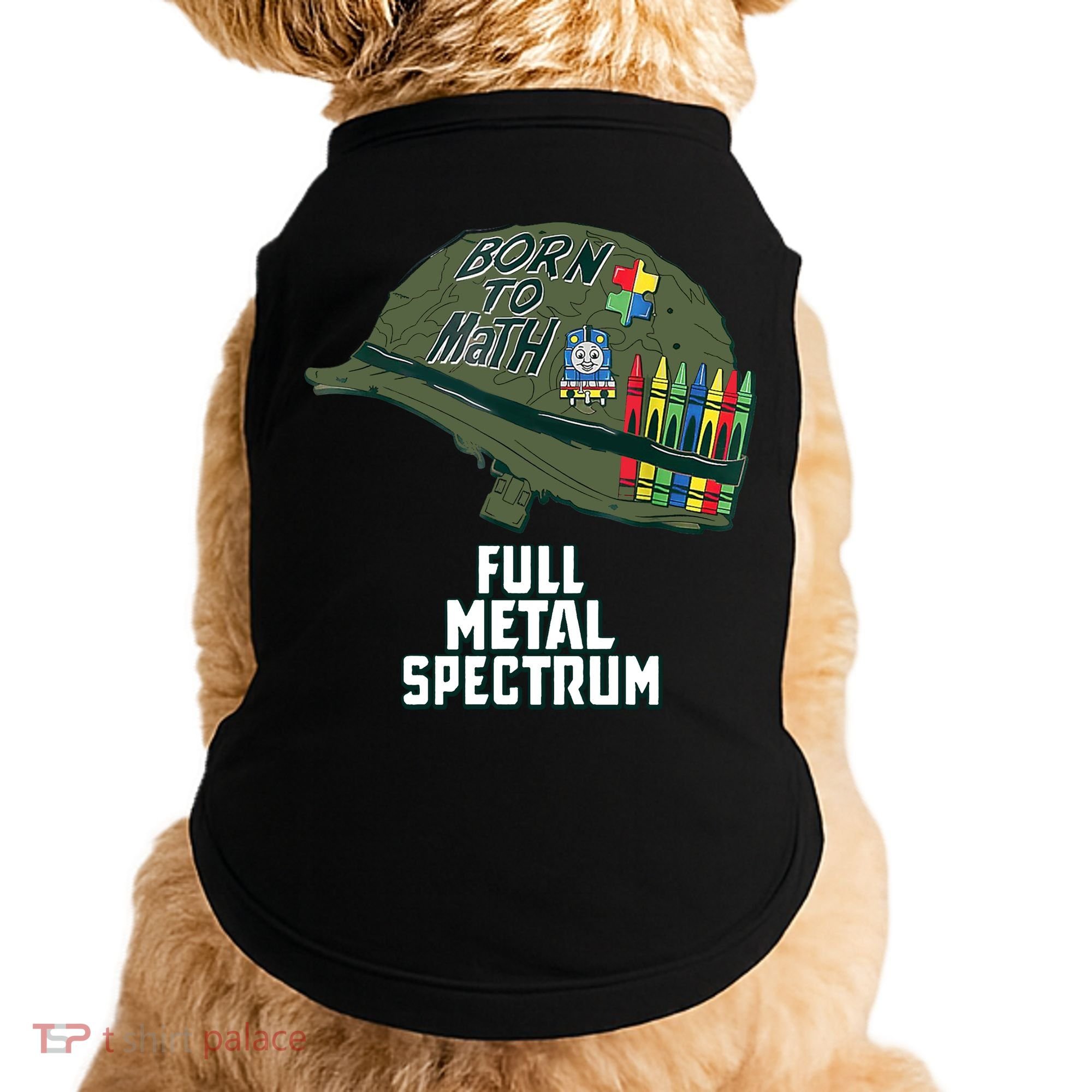Born To Math Full Metal Spectrum Autism Awareness Doggie Tank