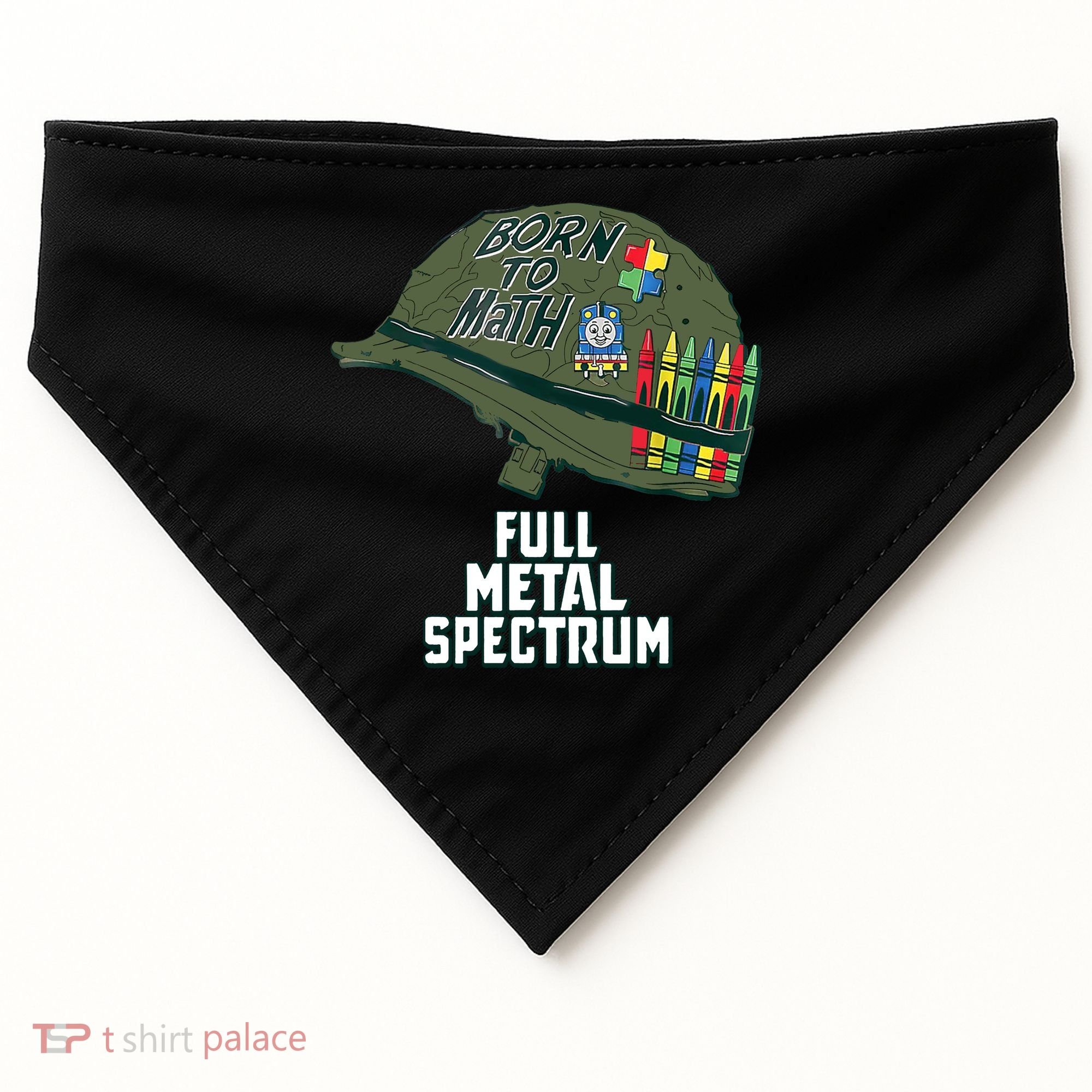 Born To Math Full Metal Spectrum Autism Awareness USA-Made Doggie Bandana
