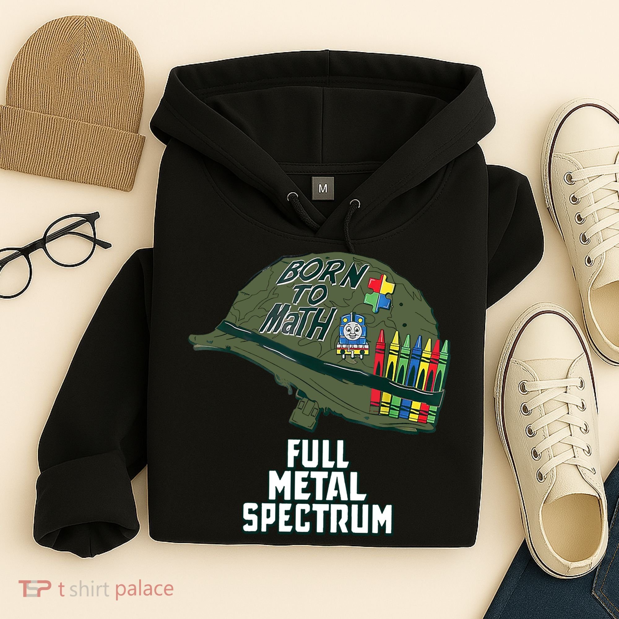 Born To Math Full Metal Spectrum Autism Awareness Hoodie