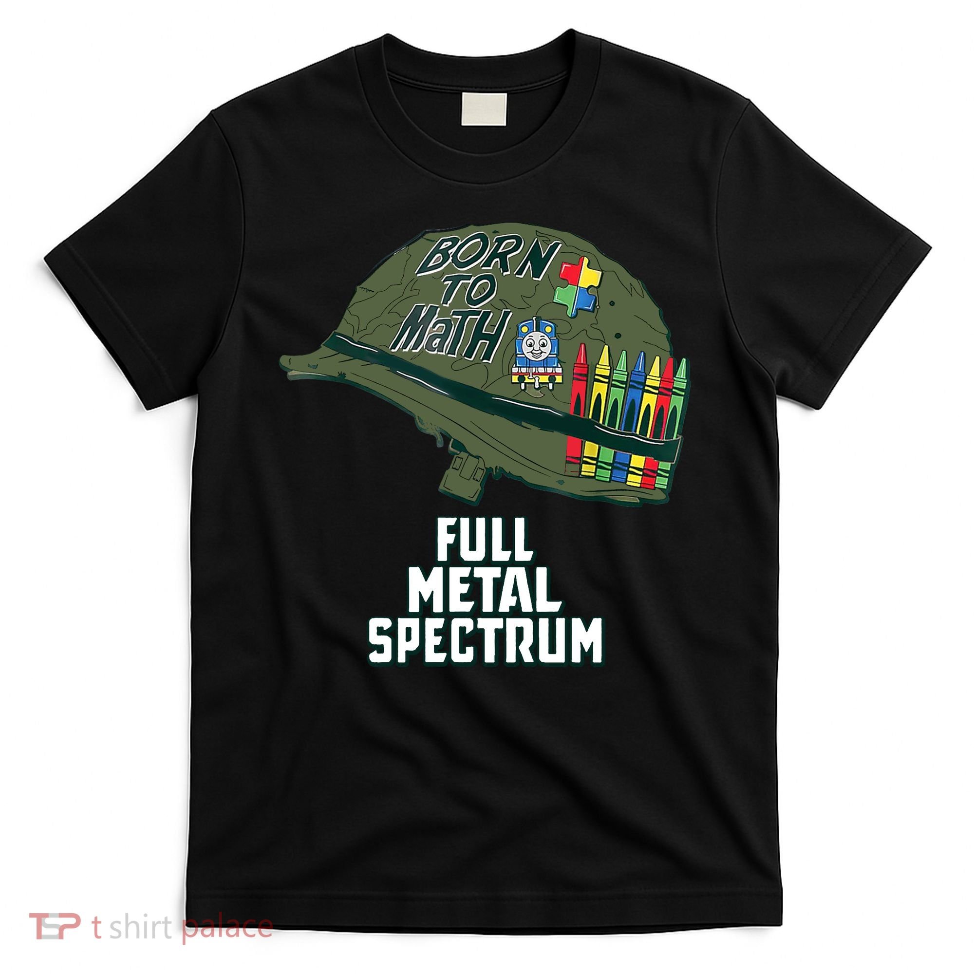 Born To Math Full Metal Spectrum Autism Awareness T-Shirt