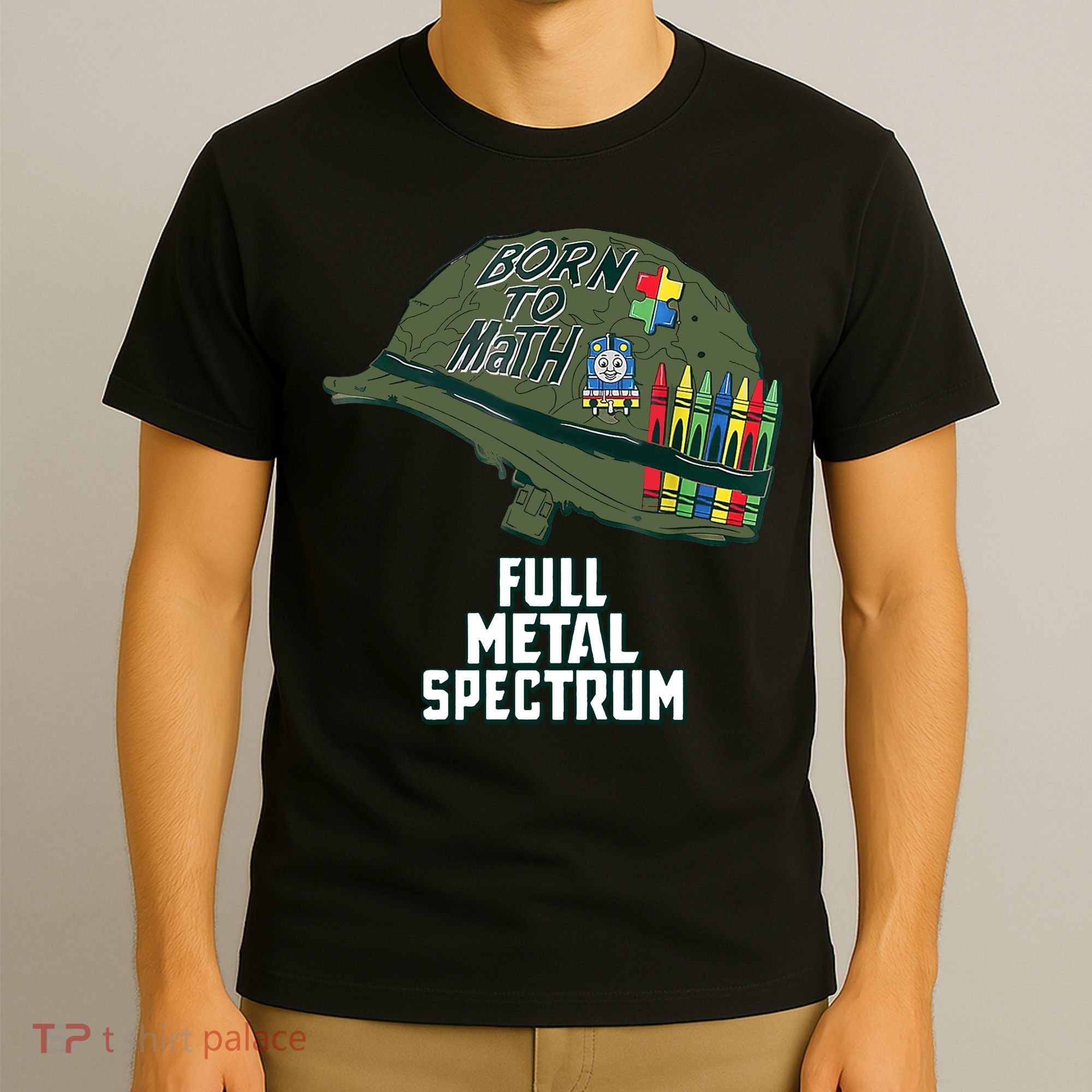 Born To Math Full Metal Spectrum Autism Awareness T-Shirt