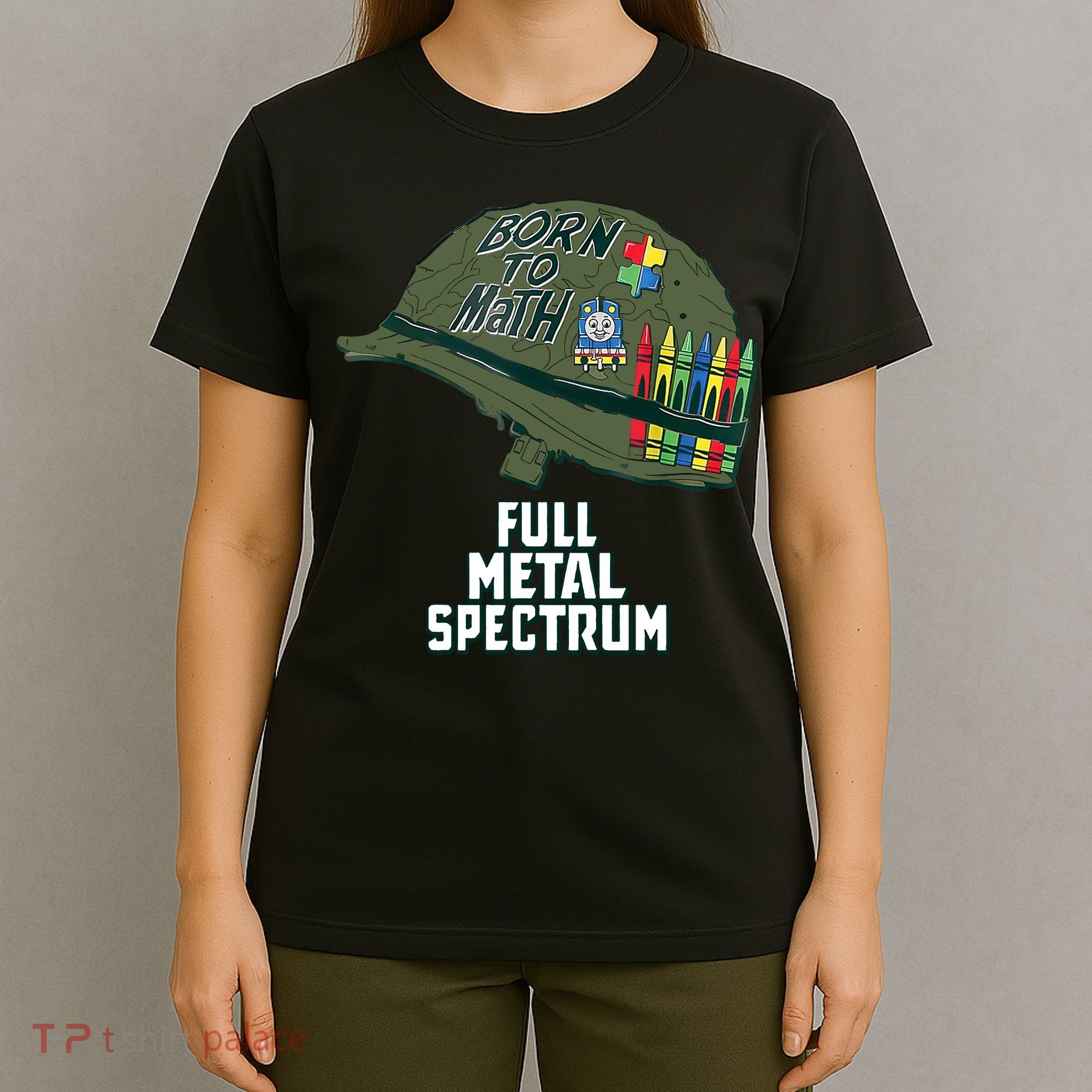 Born To Math Full Metal Spectrum Autism Awareness T-Shirt