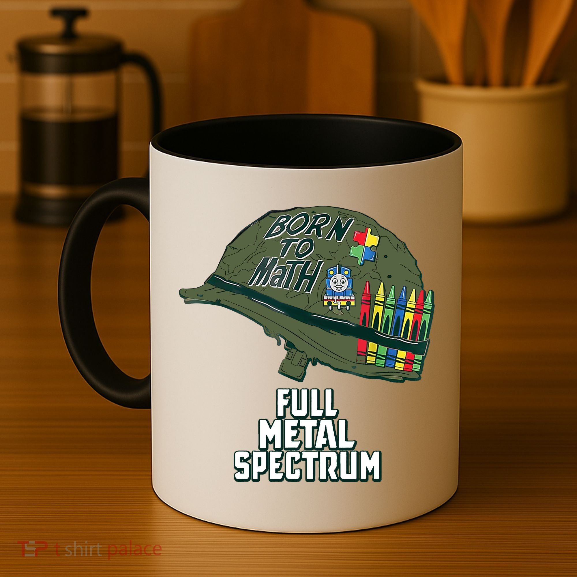 Born To Math Full Metal Spectrum Autism Awareness Coffee Mug