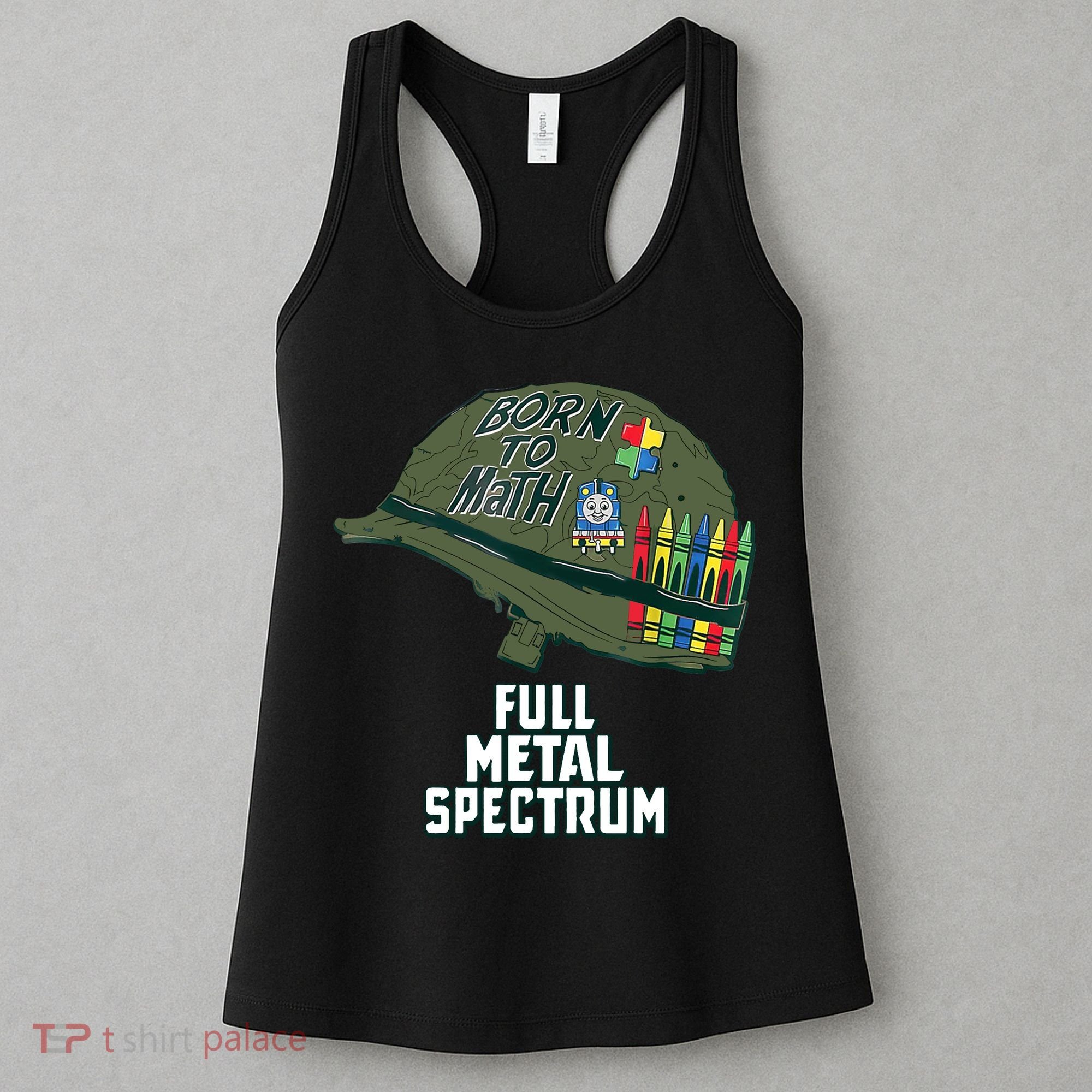 Born To Math Full Metal Spectrum Autism Awareness Women's Tank Top