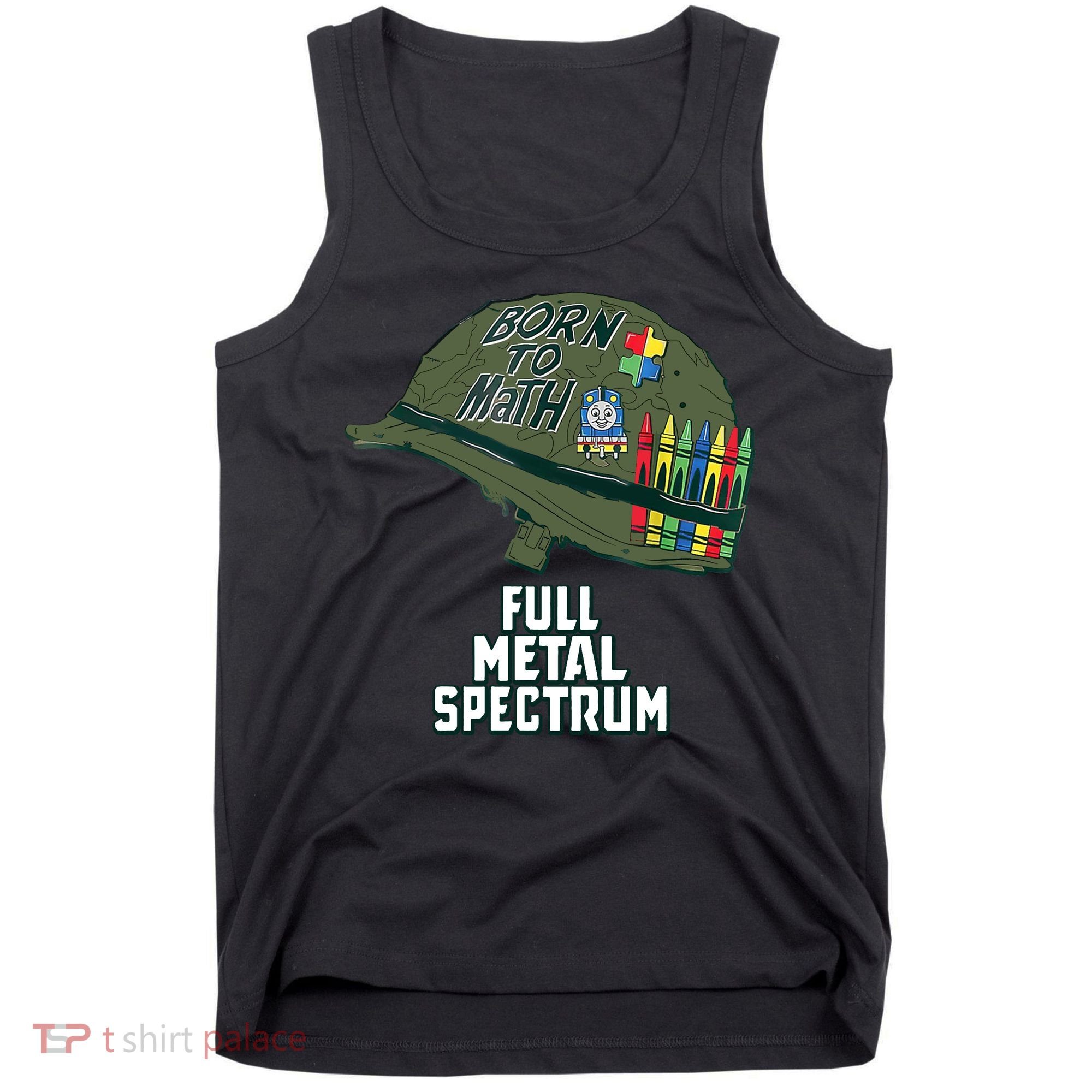 Born To Math Full Metal Spectrum Autism Awareness Tank Top