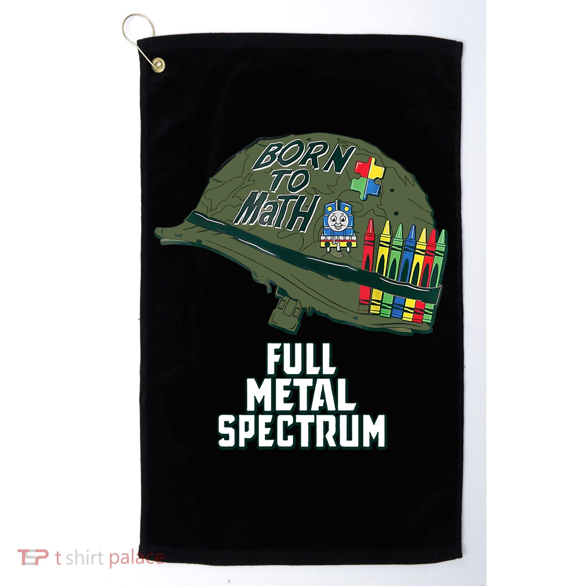 Born To Math Full Metal Spectrum Autism Awareness Golf Towel