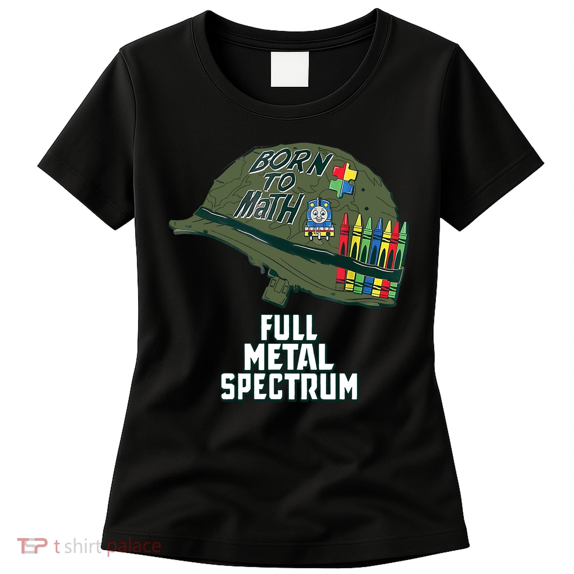 Born To Math Full Metal Spectrum Autism Awareness Women's T-Shirt