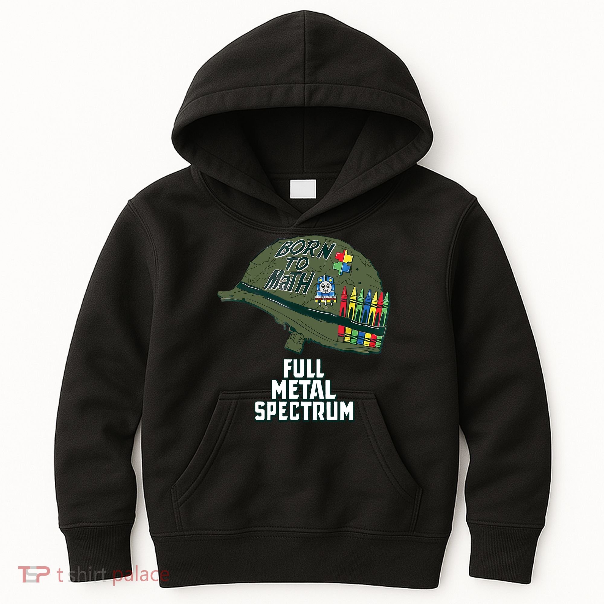Born To Math Full Metal Spectrum Autism Awareness Kids Hoodie