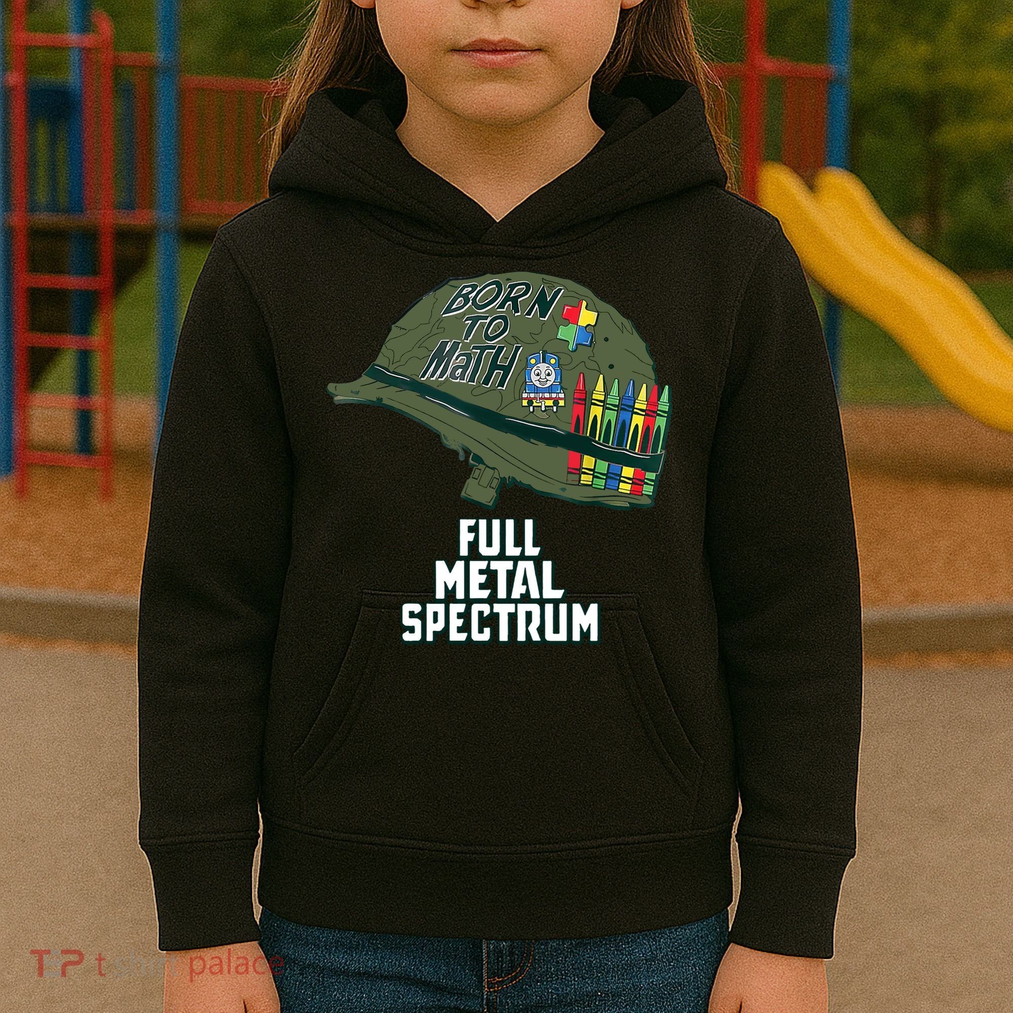 Born To Math Full Metal Spectrum Autism Awareness Kids Hoodie