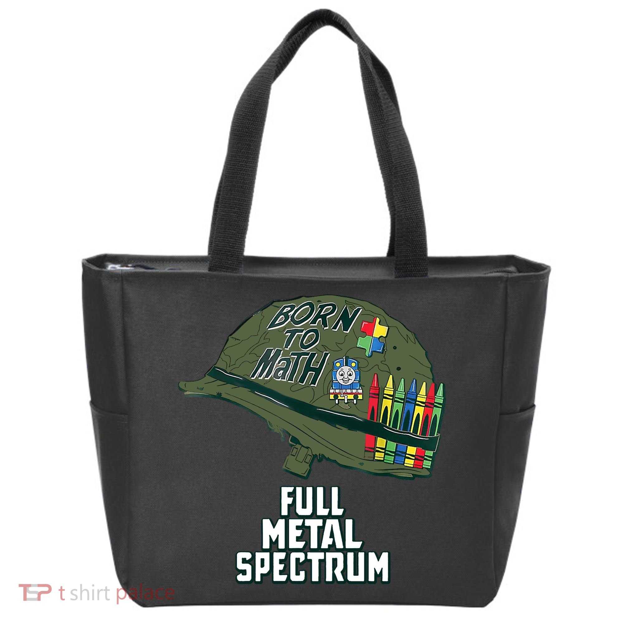 Born To Math Full Metal Spectrum Autism Awareness Tote Bag