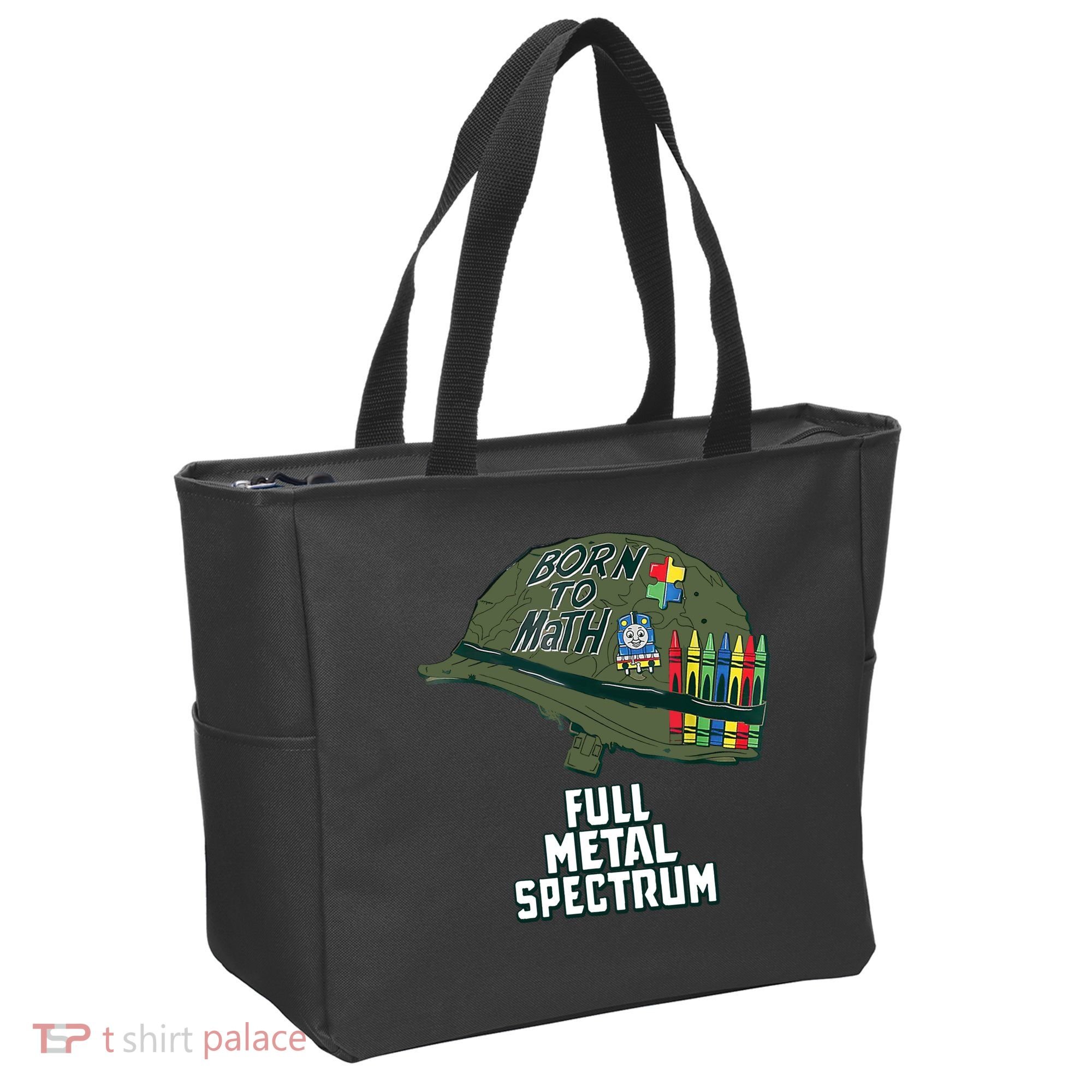 Born To Math Full Metal Spectrum Autism Awareness Tote Bag
