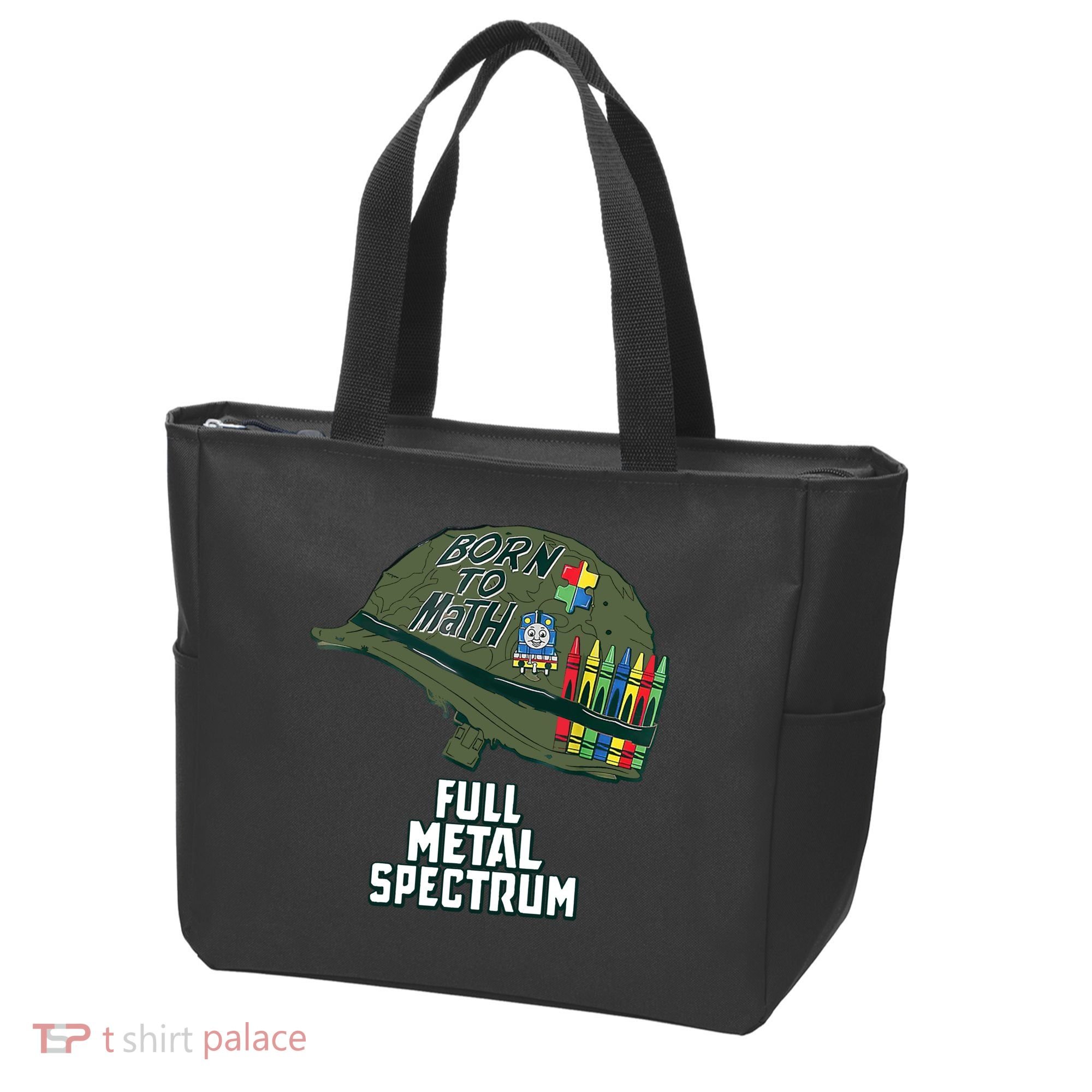 Born To Math Full Metal Spectrum Autism Awareness Tote Bag