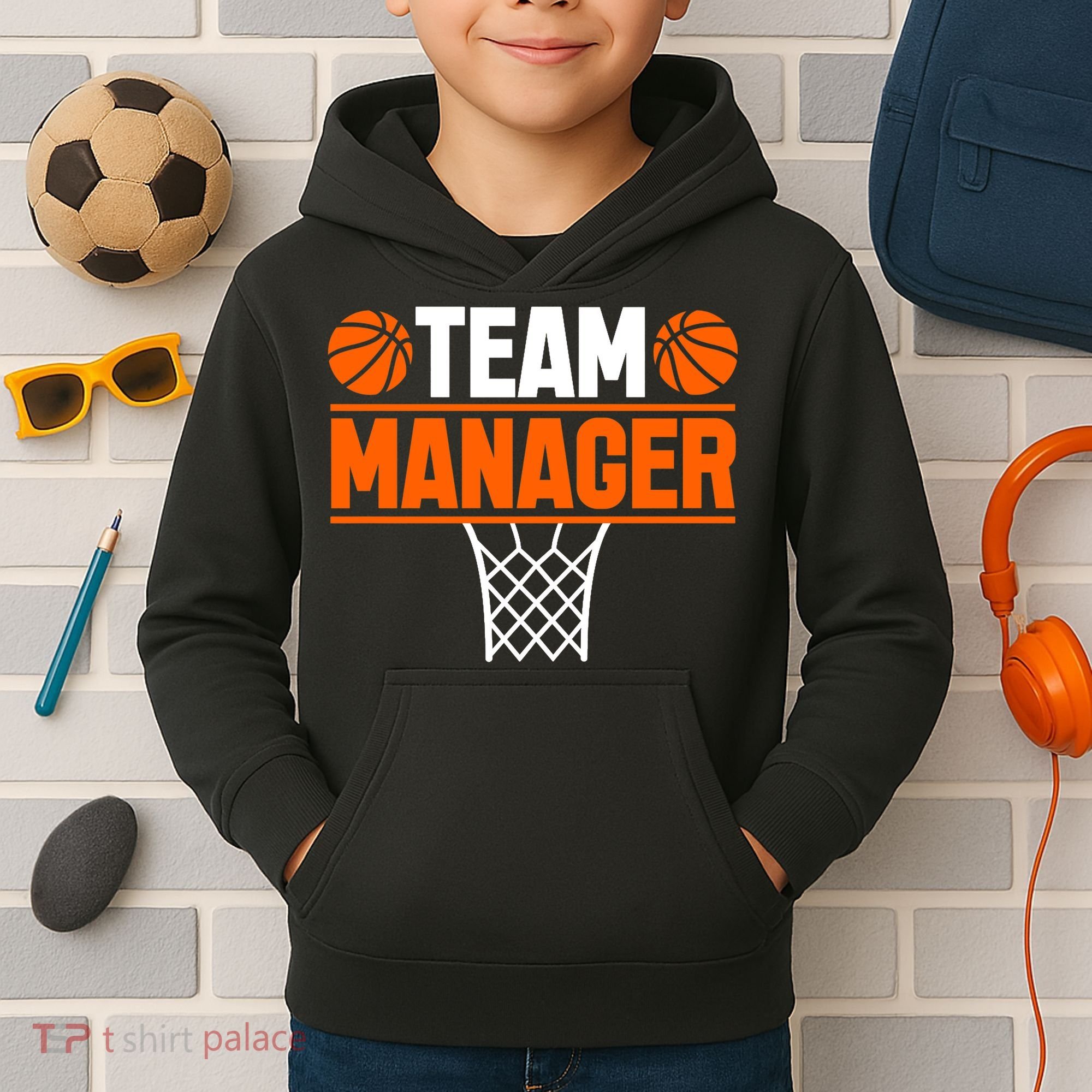 Basketball Team Manager Sports Game Lovers Premium Kids Hoodie