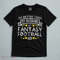 Better Than My Husband At Fantasy Football Funny Wife T-Shirt thumb 5