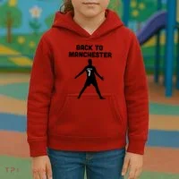 Back To Manchester Ronaldo 7 Kids Hoodie thumb 3