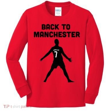 Back To Manchester Ronaldo 7 Kids Long Sleeve Shirt