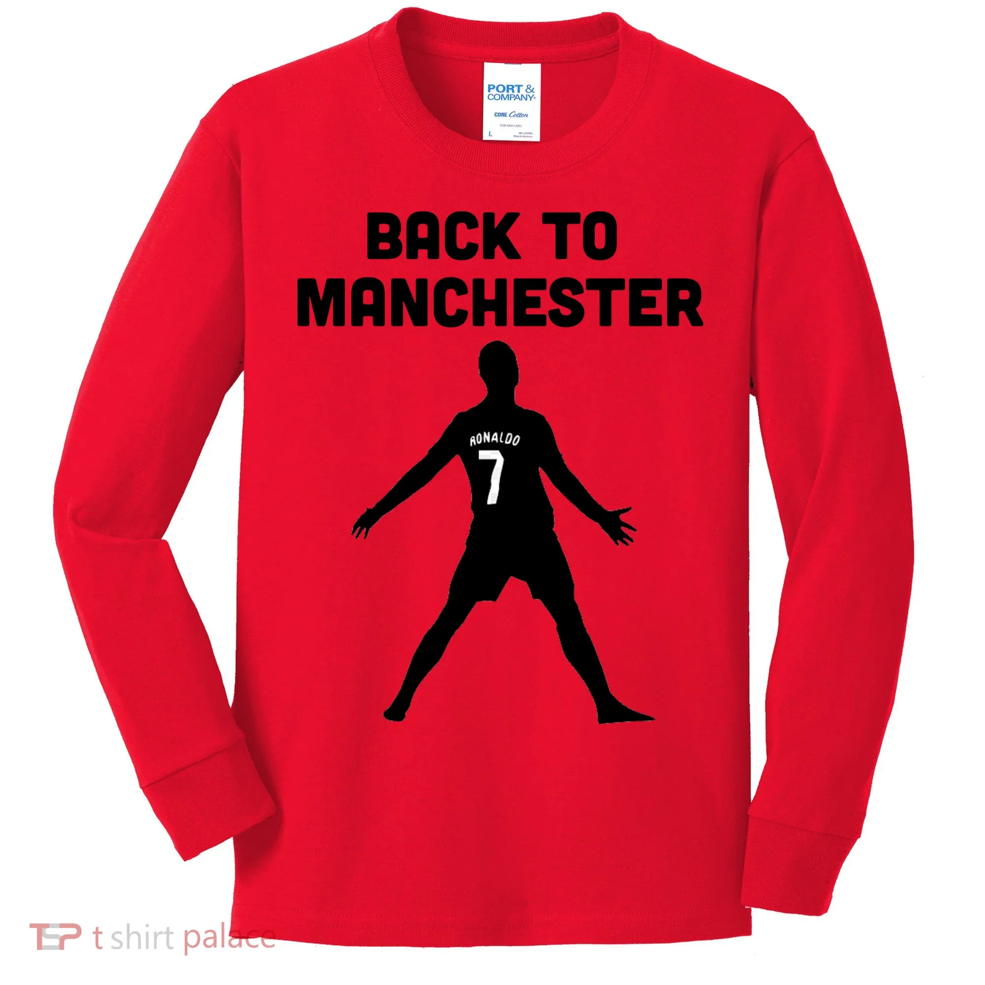 Back To Manchester Ronaldo 7 Kids Long Sleeve Shirt