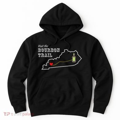 Bourbon Trail Map Kentucky Whiskey Drinking Hoodie