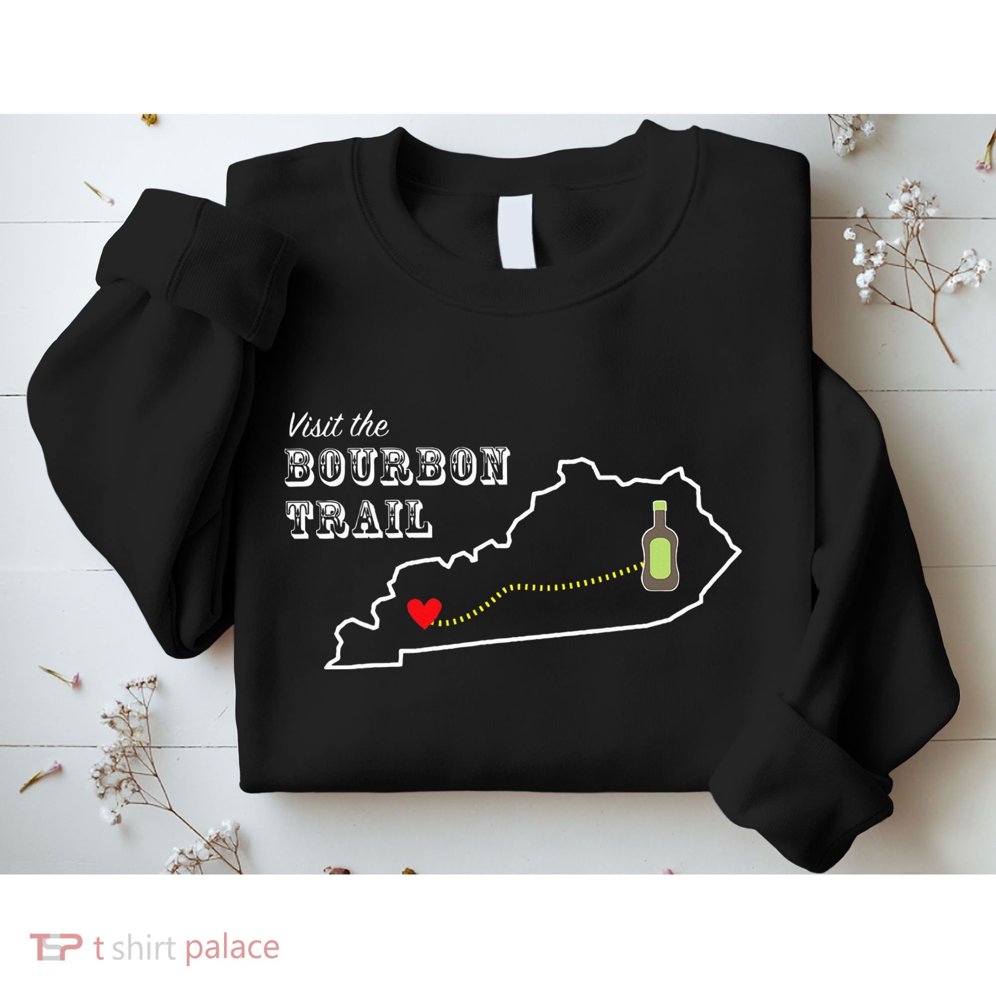 Bourbon Trail Map Kentucky Whiskey Drinking Sweatshirt