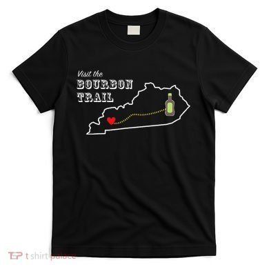 Bourbon Trail Map Kentucky Whiskey Drinking T-Shirt