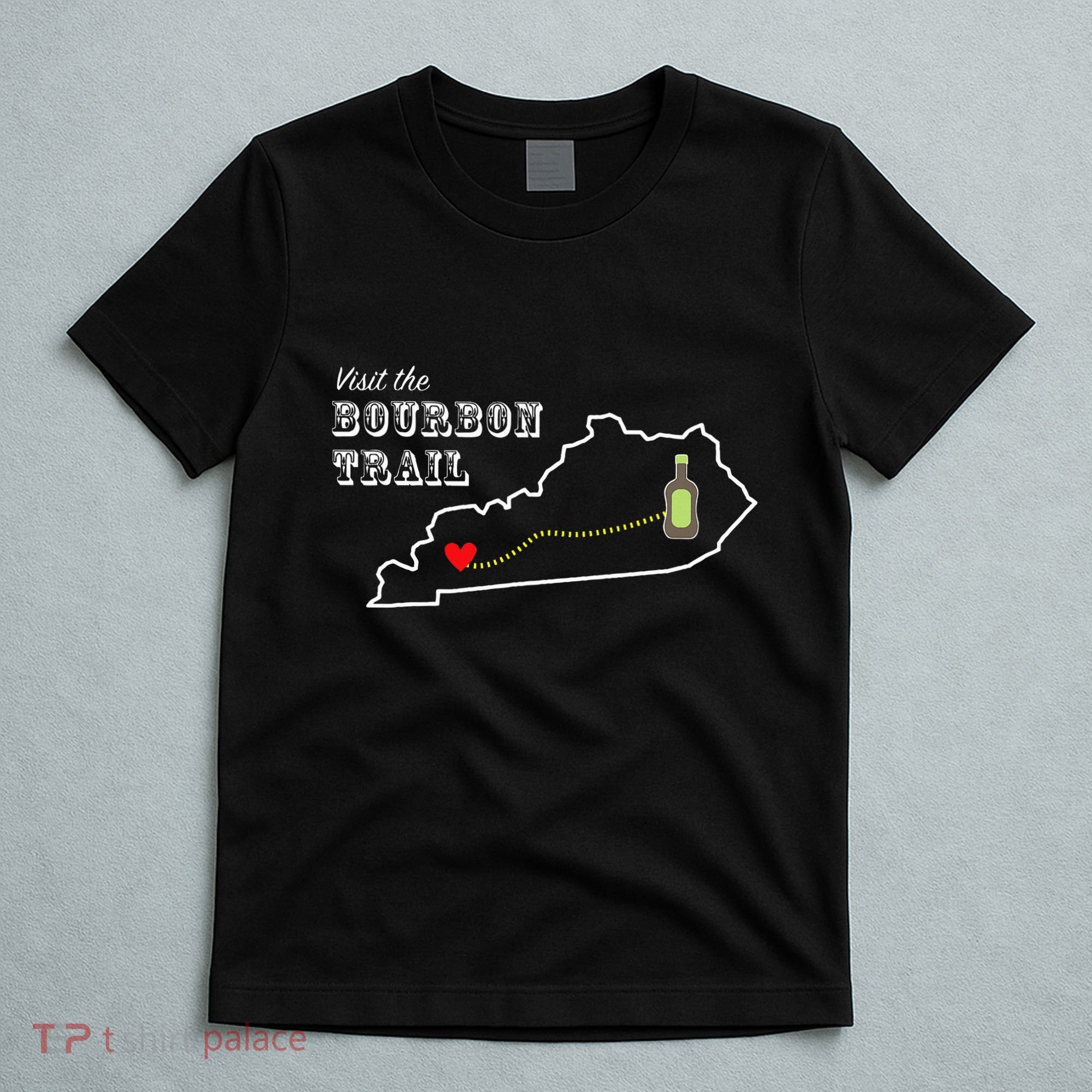 Bourbon Trail Map Kentucky Whiskey Drinking T-Shirt