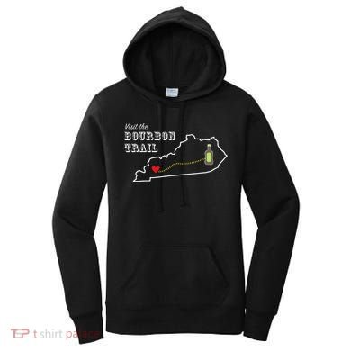 Bourbon Trail Map Kentucky Whiskey Drinking Women's Hoodie