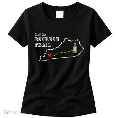 Bourbon Trail Map Kentucky Whiskey Drinking Women's T-Shirt